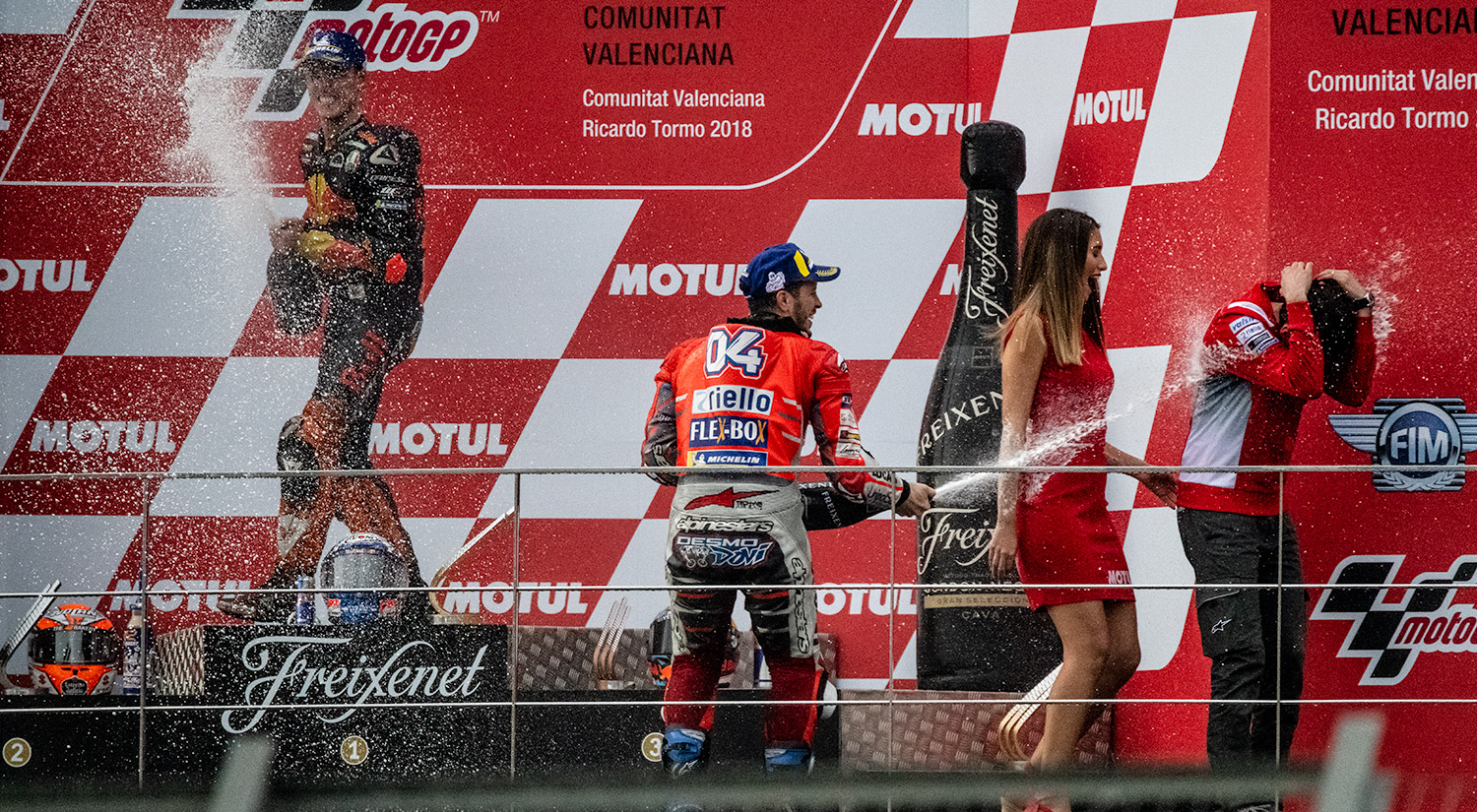 Andrea Dovizioso, Álex Rins & Pol Espargaró, Valencia 2018